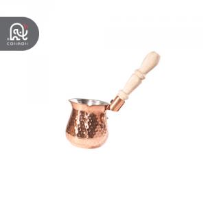 قهوه جوش ترک مسی سایز 3 کاپ دسته چوبی