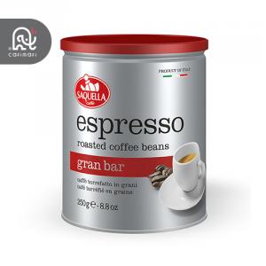 دانه قهوه ساکوئلا ایتالیا مدل اسپرسو گرن بار 250 گرمی