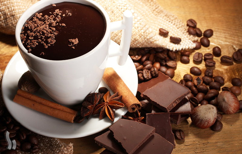 تزیین قهوه با شکلات