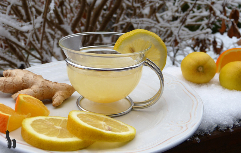 چای زنجبیل لیمویی سرد